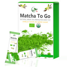 Bâtonnets de service individuel Matcha, emballage de service Matcha, poudre de matcha